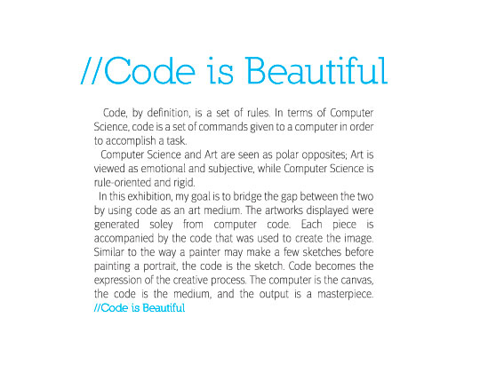 Code is Beautiful Thesis Statement